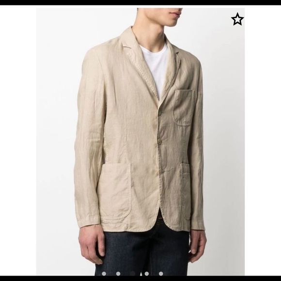 Aspesi Samuraki Single Breasted Linen Blazer Sz 46 - Picture 4 of 11